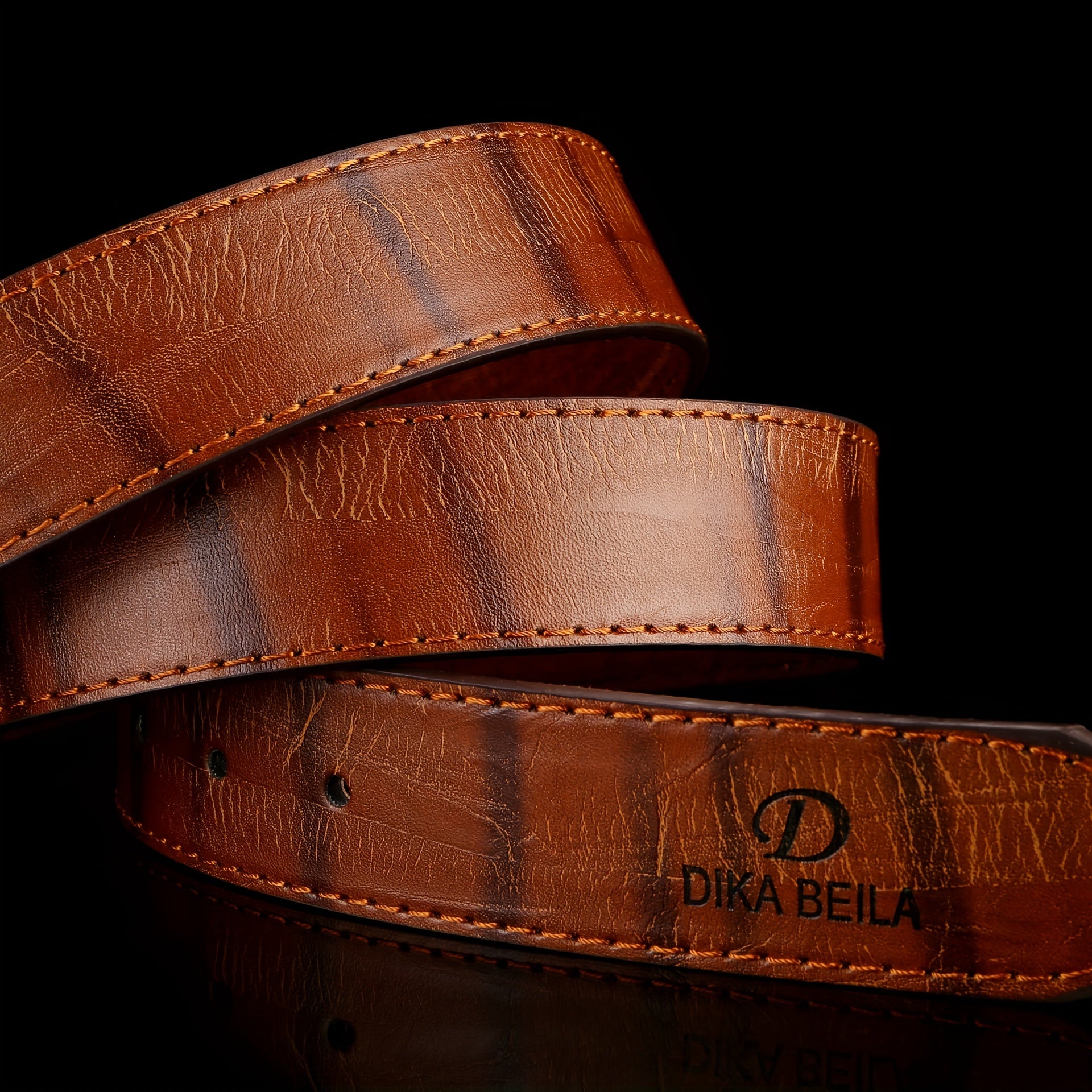 Vintage Wooden Pattern Belt Classic Unisex Pants Belt
