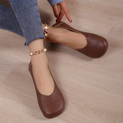 Women's Classic Flat Shoes Faux Leather Slip On Lightweight & Comfortable