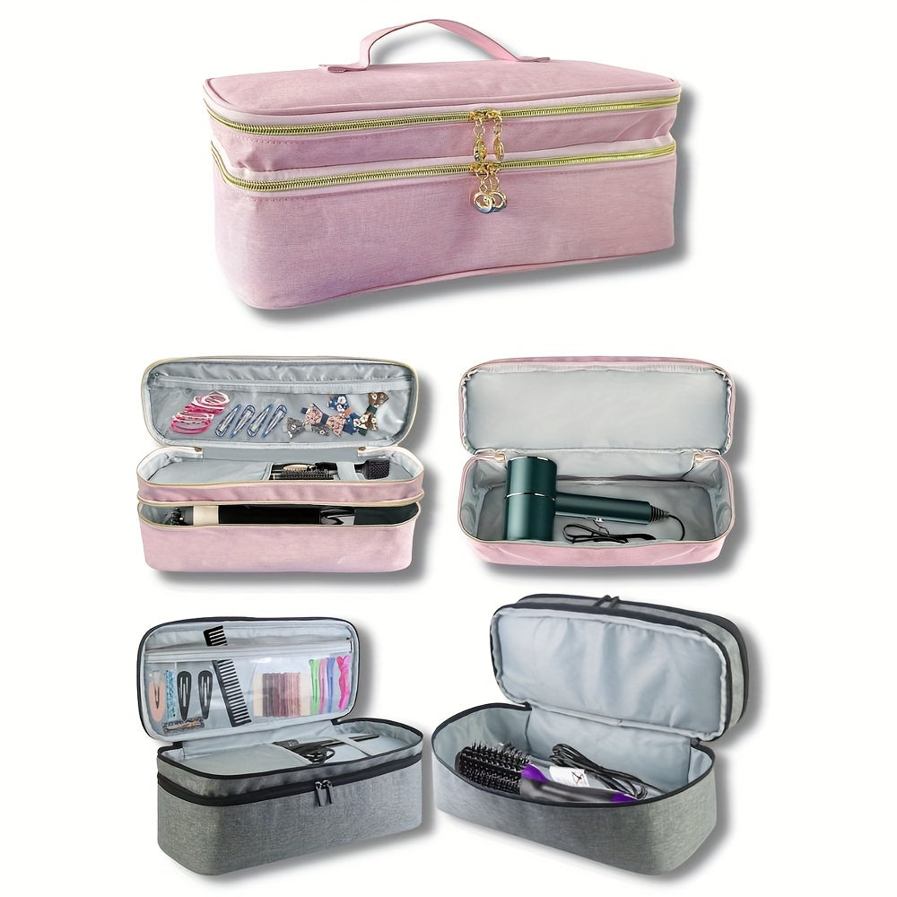 Double Layer Travel Organizer Bag for Hair Dryer & Attachments