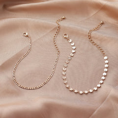 2 Pcs Sunflower Anklet Set Minimalist Foot Jewelry