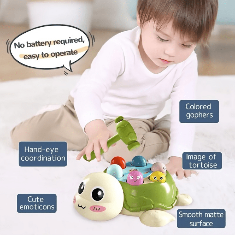 Interactive Turtle Hammer Toy Shape Sorting Game 0-3 Years