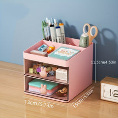 Desktop Organizer Storage Box with Rabbit Head Handle