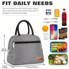 BALORAY Insulated Lunch Bag Leopard Print Striped Pearl Aluminum Foil