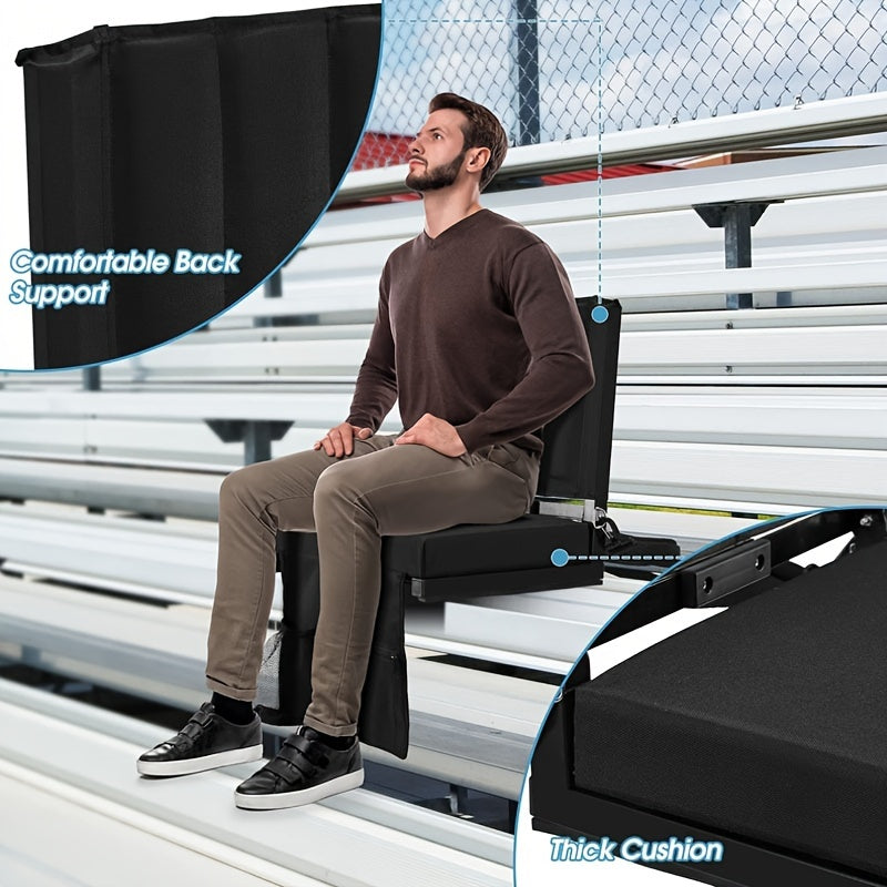 Portable Stadium Seat With Back Support & Wide Cushion