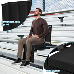 Portable Stadium Seat With Back Support & Wide Cushion