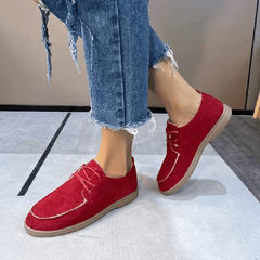 Women's Plush Loafers Fleece Liner Lace Up Shoes