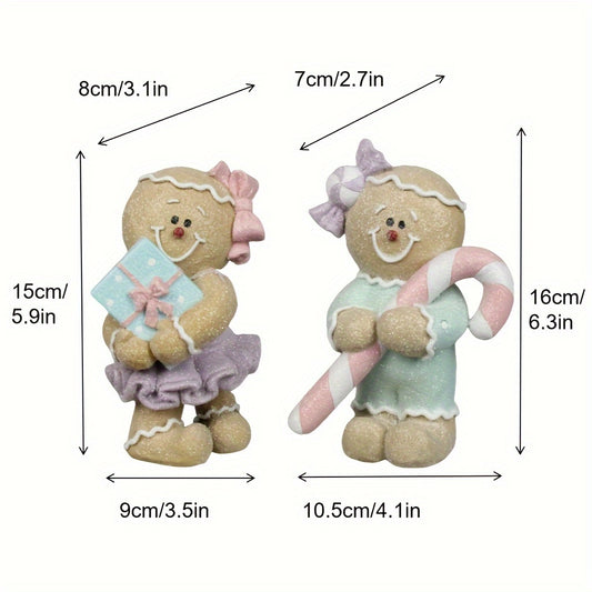 Resin Gingerbread Boy Girl Christmas Decor
