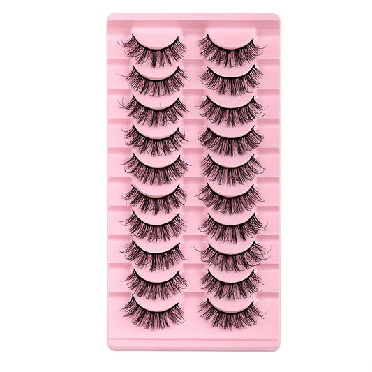 10 Pairs Fluffy Wispy False Eyelashes for Stage Party and Everyday Makeup