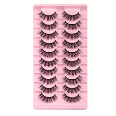 10 Pairs Fluffy Wispy False Eyelashes for Stage Party and Everyday Makeup