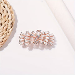 Faux Pearl Rhinestone Bow Hair Clip for Women Girls