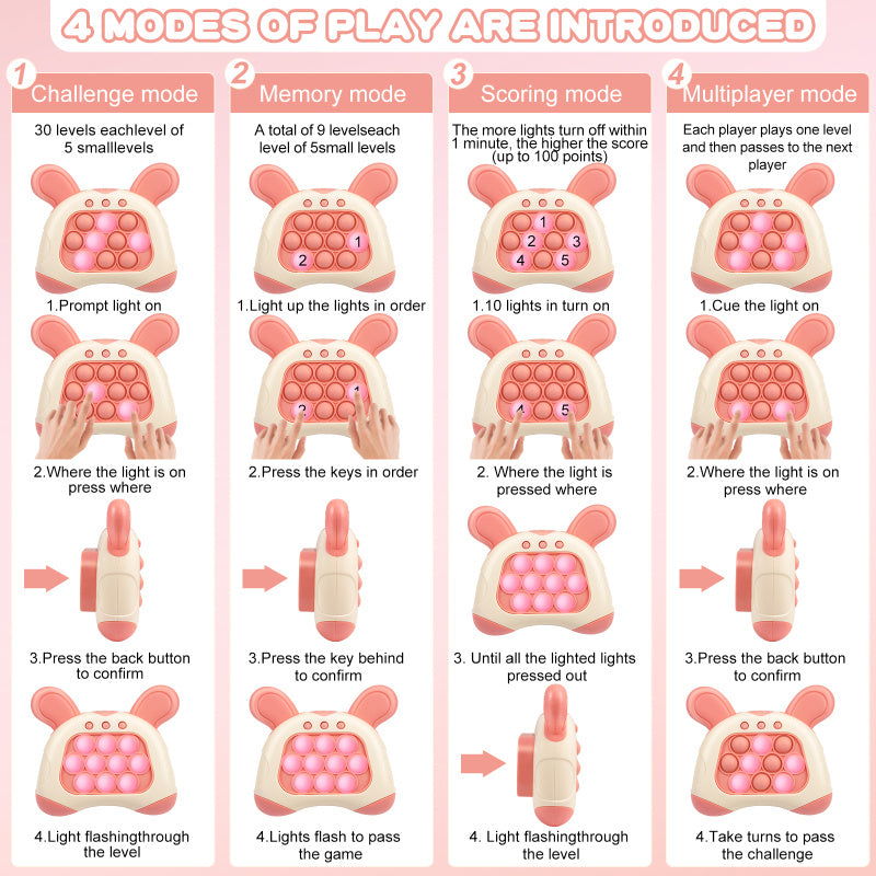 Push Bubble Pattern Popping Game Stress Relief Toy Pink
