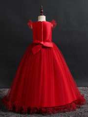 Girls Formal Maxi Dress Wedding Pageant Party Princess Communion