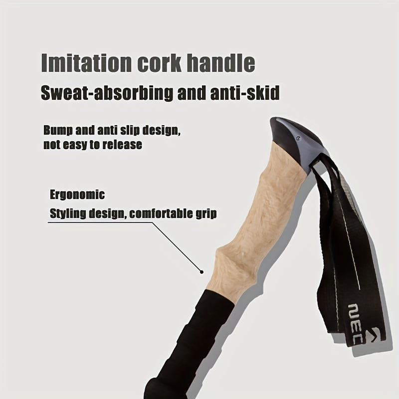Folding Hiking Pole Ultra-light Walking Stick for Camping Hiking Trekking