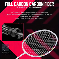 Carbon Fiber Badminton Racket SYBBQ 8U 10 89 13 61KG Light Professional
