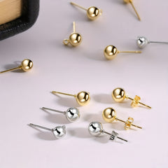 20pcs Ball Post Earring Stud Set With Butterfly Earrings Pin Back