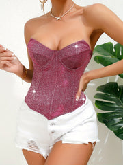 Strapless Strappy Corset Bustier Tummy Control Slimming Body Shaper