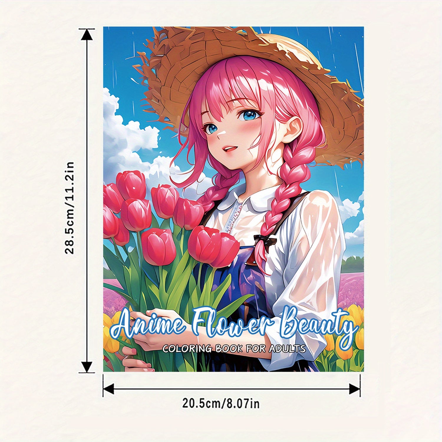 Anime Flower Beauty Coloring Book for Adults - 22 Pages