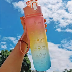 25oz 750ml Motivational Water Bottle Time Marker Gradient Non Toxic for Sports