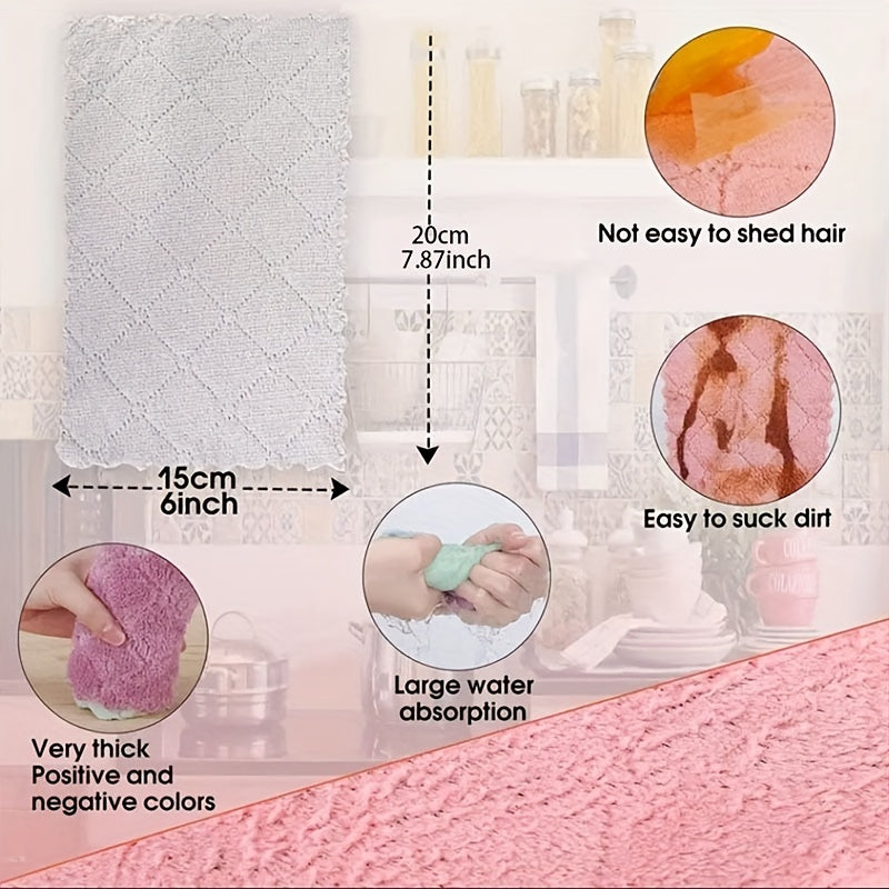 Cleaning Towel Dishwashing Duster Cloth Scouring Pad Kitchen Supply