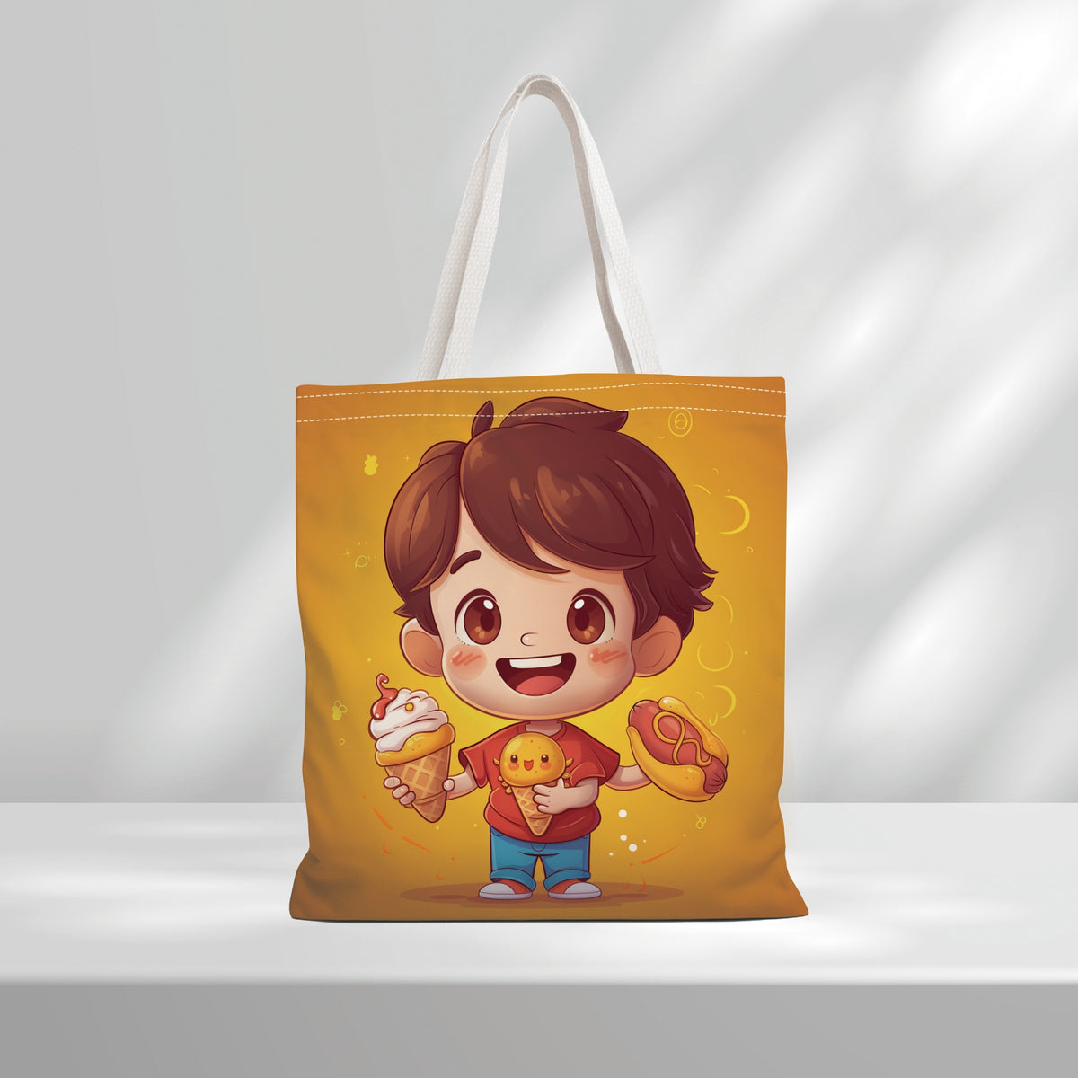 Cute Cartoon Dessert Print Tote Bag for Women
