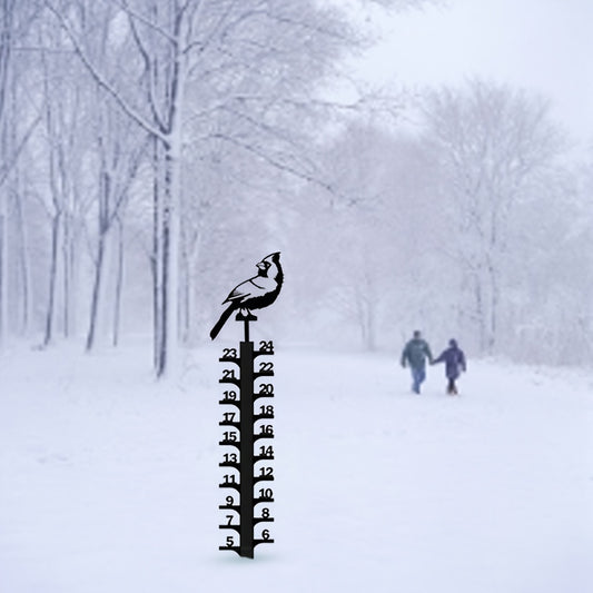 Metal Snow Gauge Large Snowfall Measuring Tool Winter Bird Shape Iron