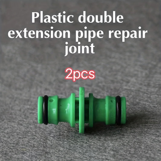 2pcs Plastic Double Extension Pipe Repair Joint Bidirectional Docking Nipple