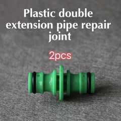 2pcs Plastic Double Extension Pipe Repair Joint Bidirectional Docking Nipple