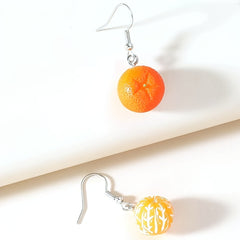 Orange Resin Earrings Peeling Fruit Style Jewelry