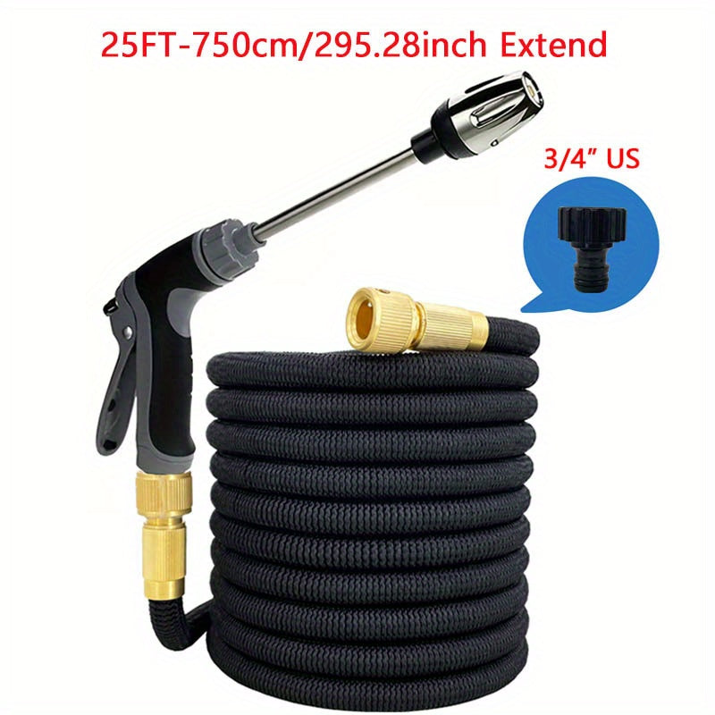 Convenient Flexible Water Hose w/ High Pressure Car Wash Spray Gun