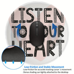 Heart Font Pattern Round Mousepad 20x20cm