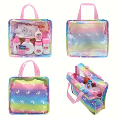 Doll Accessories Party Game Set Glasses Pacifier Rainbow Storage Bag