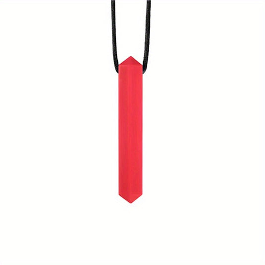Gemstone Silicone Chew Pendant Baby Teething Sensory Necklace