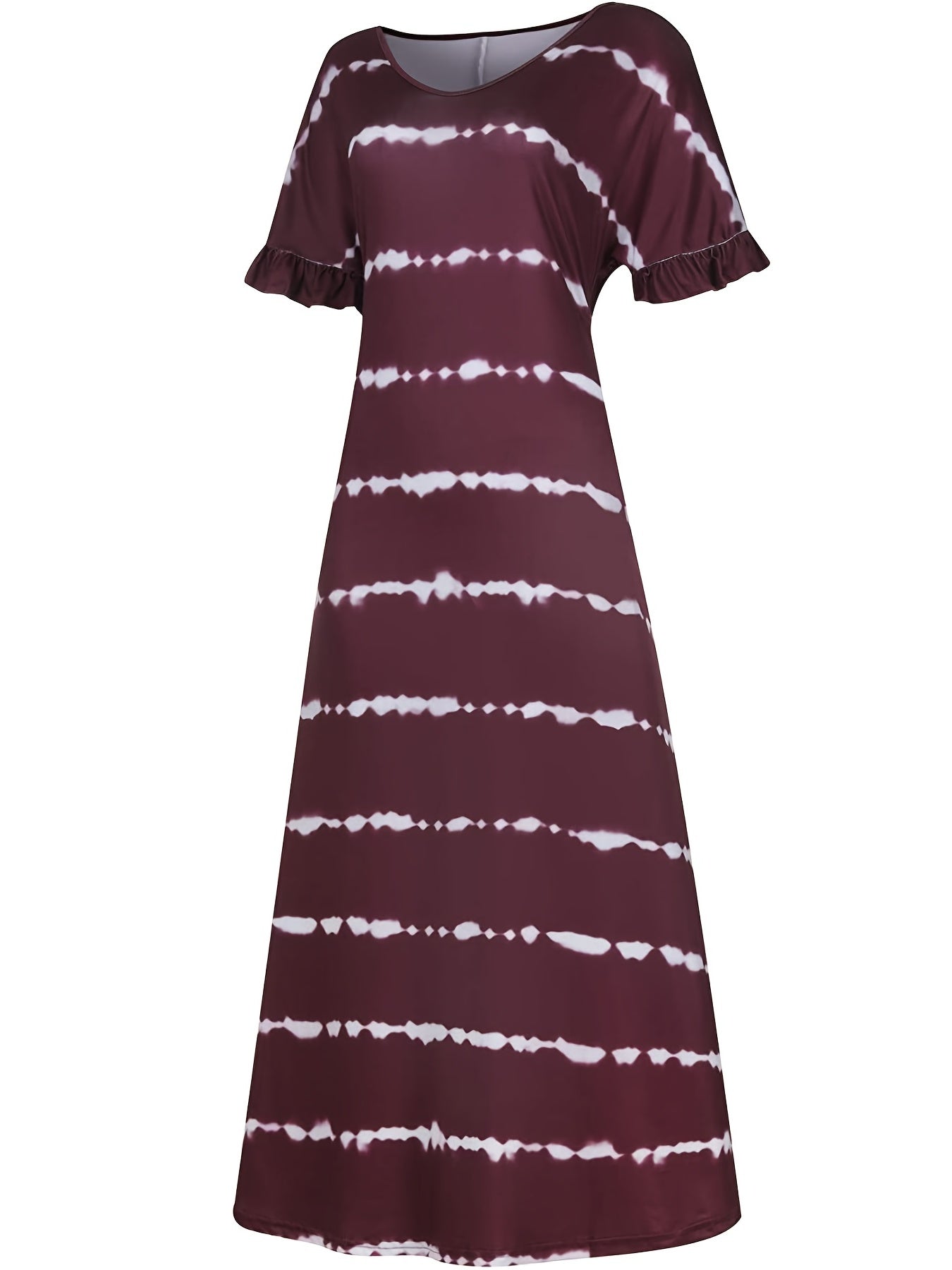 Plus Strip V Neck Maxi Dress With Pockets