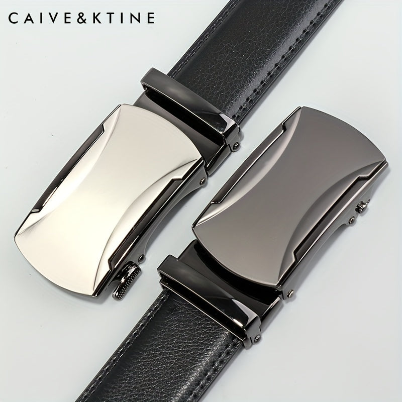 Caivektine Men's Cowhide Belt Business Casual Leather Belt