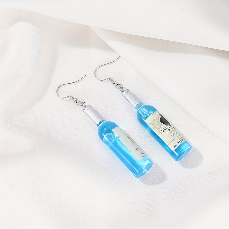 Funny Wine Bottle Hook Earrings for Girls Holiday Gift