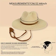 Casual Sunshade Straw Hat for Travel Seaside Unisex