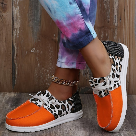 Women's Lace Up Canvas Loafers Comfy Low Top Sneakers