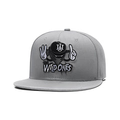 Cartoon Embroidered Hip Hop Hat with Mask
