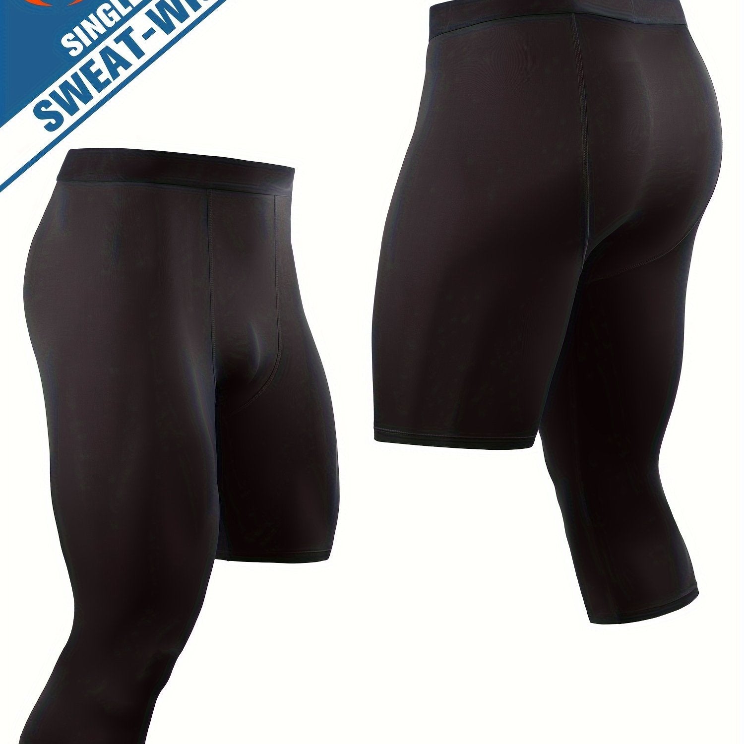 Men's 3/4 Compression Leggings Athletic Base Layer Sport Pants