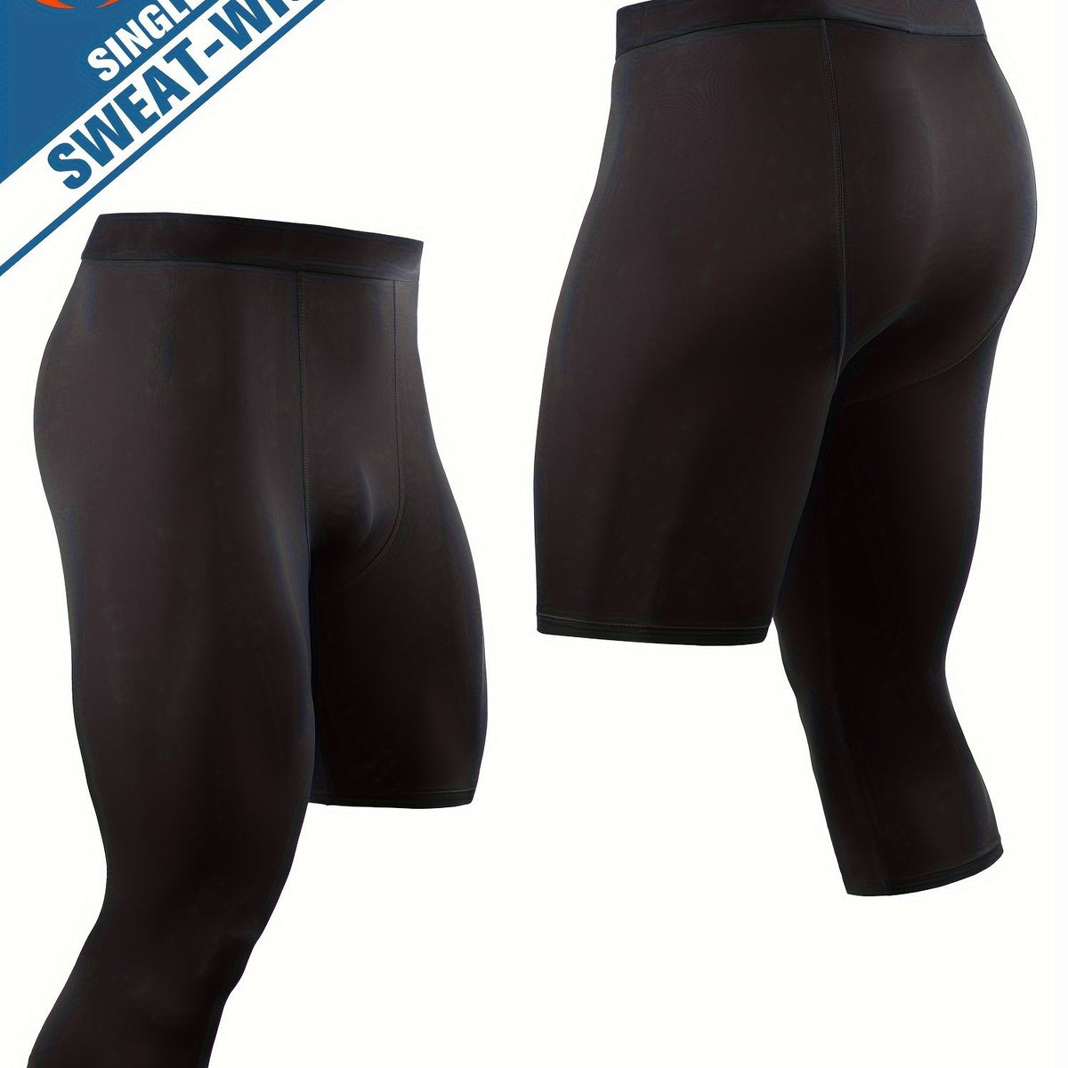 Men's 3/4 Compression Leggings Athletic Base Layer Sport Pants