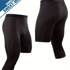Men's 3/4 Compression Leggings Athletic Base Layer Sport Pants
