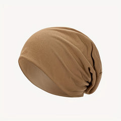 2pcs Solid Thin Headgear Hat European American Autumn Winter Warm Cap