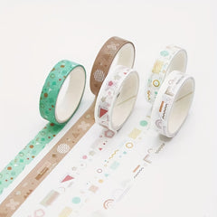 5 Rolls Retro Series Solid Washi Tape Set Decorative Sticker DIY Marker Label