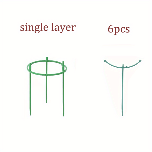 Plant Climbing Vine Support Frame Set with Rings, Rods - 6/12/18pcs