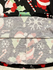  Santa Claus & Snowman Print Long Sleeve Round Neck Dress