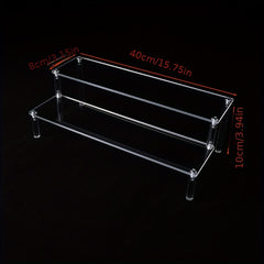 40cm Acrylic Display Stand Pottery Storage Rack Doll Transparent Ladder Stand