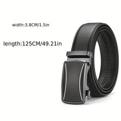 Men's Leather Belt Automatic Buckle Business Suit Waist Strap High Belt