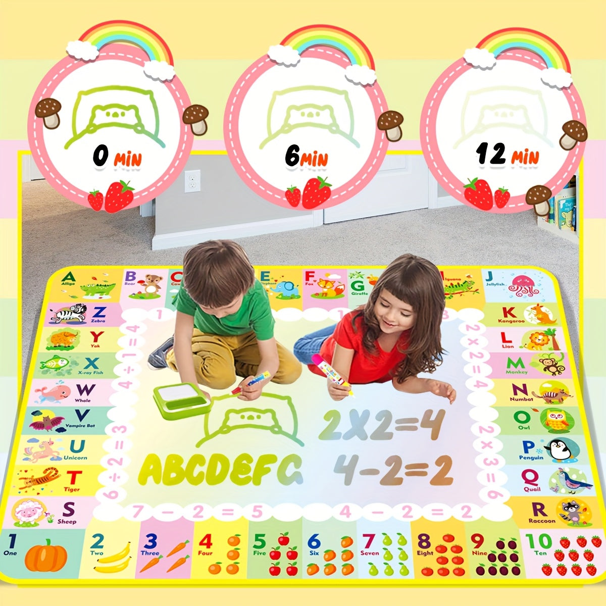 Vibrant Water Doodle Mat Educational Drawing Toy