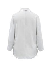 Solid Button Up Shawl Collar Blazer