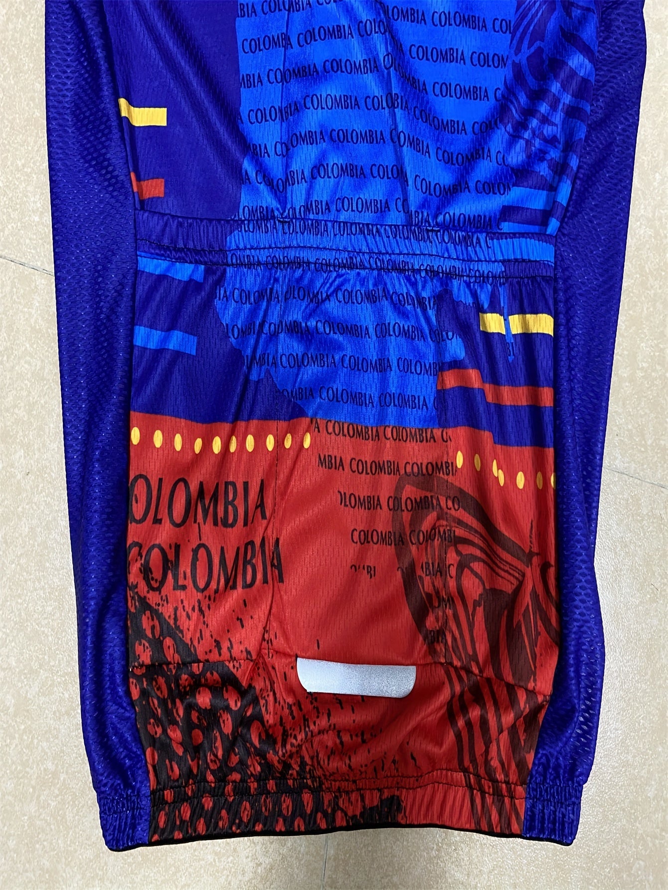 Colombian Letter Print Men's Zip Up Cycling Jersey